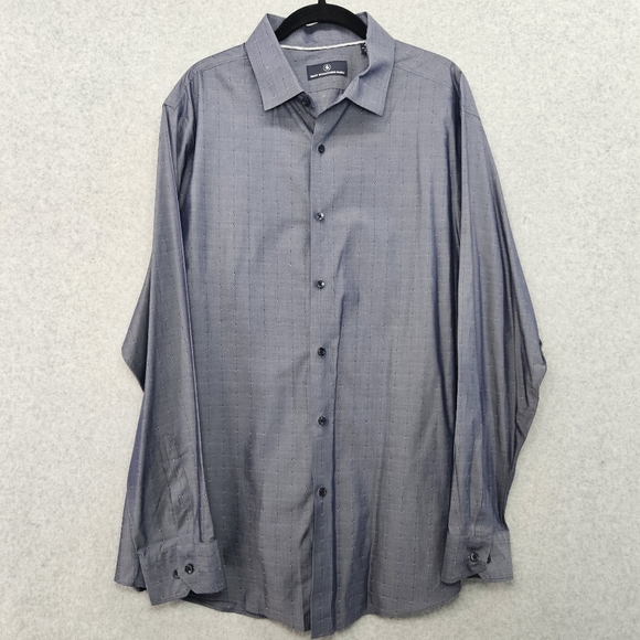 Hart Schaffner Marx Blue Patterned Men's Button Up Shirt Size XL 100%‎ Cotton - Picture 2 of 6